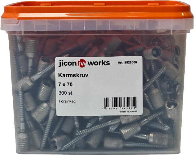 Karmskruv 7x70mm, 300-pack