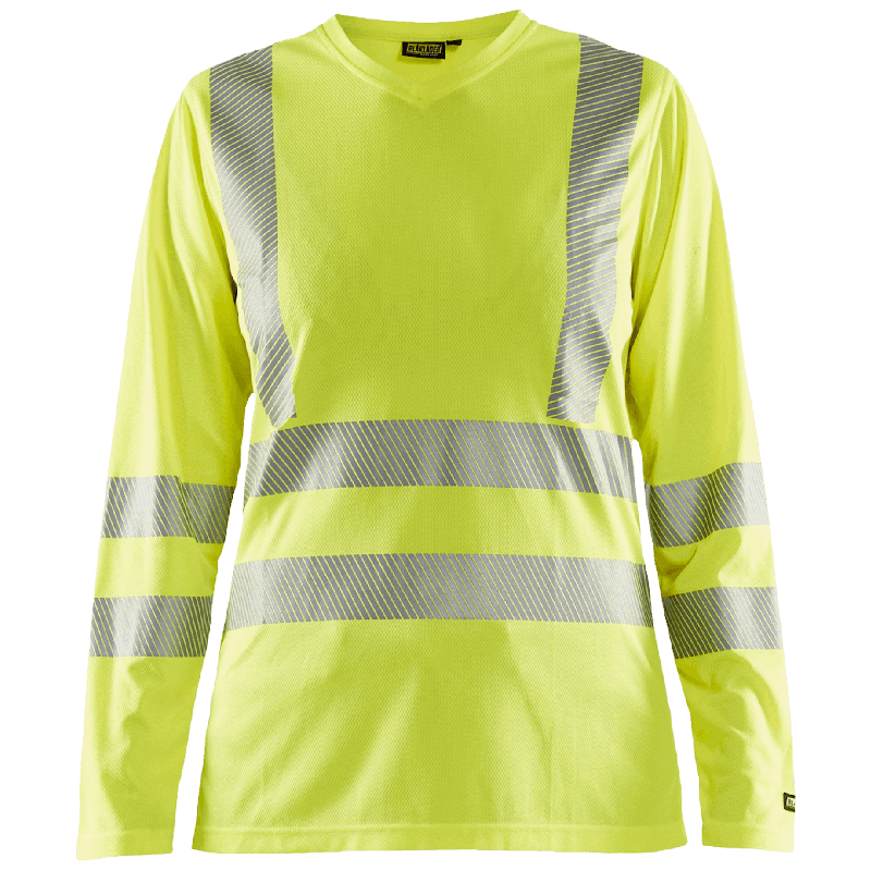 UV-skyddad långärmad varsel-t-shirt dam Varselgul M
