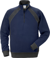 SWEATSHIRT KORT ZIP 1755 DF MARINBLÅ/GRÅ STL S