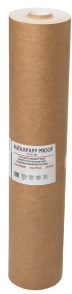Mjölkpapp plastad proof ca95cm ca 300 g/m2 75 m2/rl 25 rle/pl