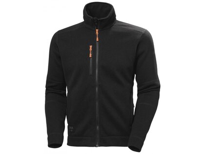 FLEECEJACKA STICKAD KENSINGTON SVART 2XL