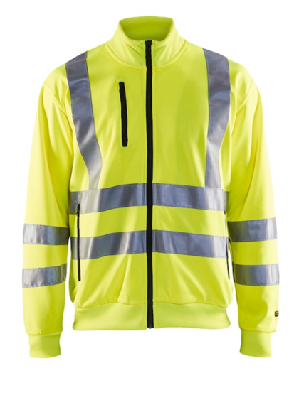 Varseltröja full zip Varselgul L