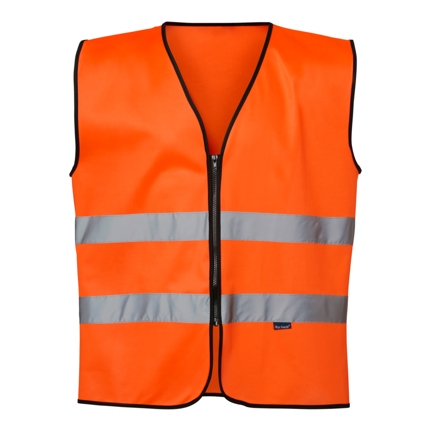 Varselväst orange zip klass 2 One size