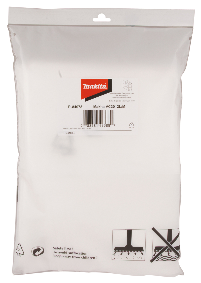 DAMMPÅSE MAKITA P-84078 FLEECE TILL VC3012L VC3012M