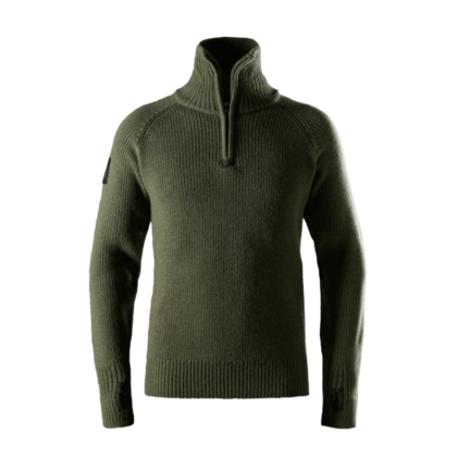 TRÖJA 1/2 ZIP, ULL KHAKIGRÖN STL: XS