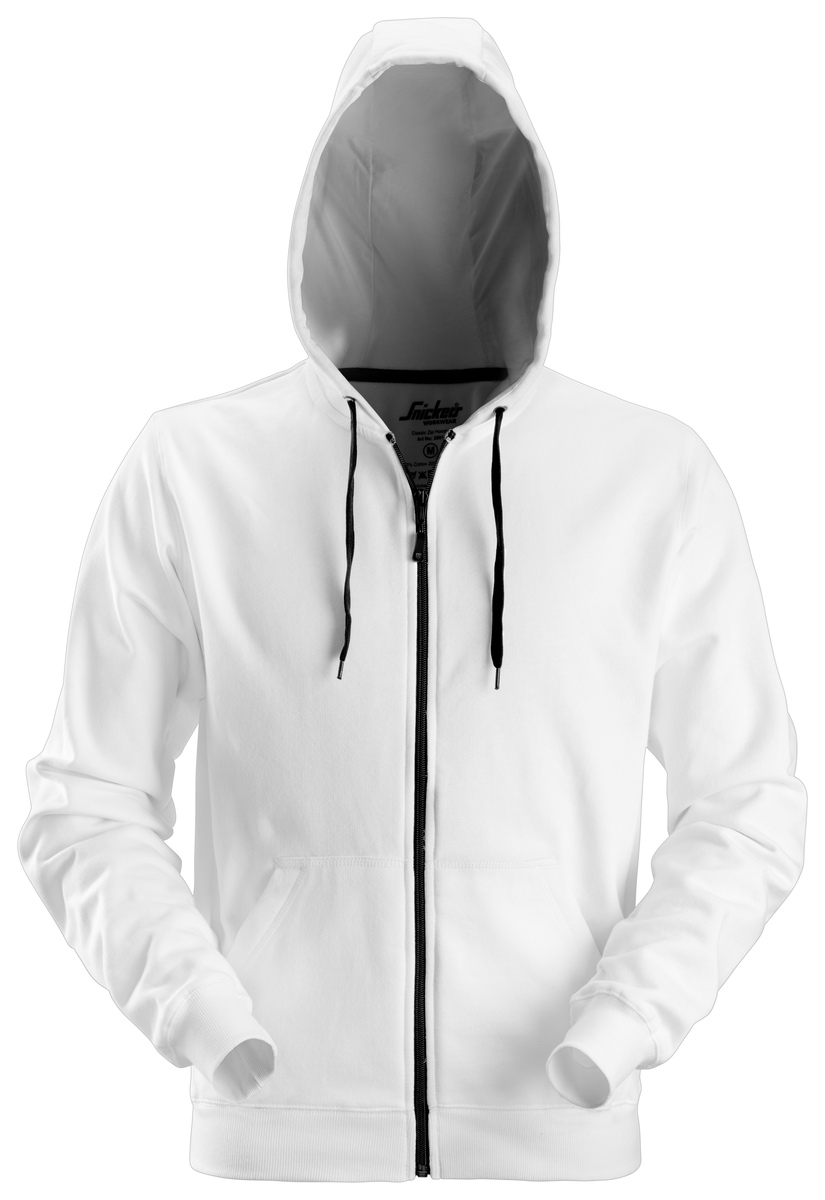 TRÖJA HOODIE ZIP VIT STL: S