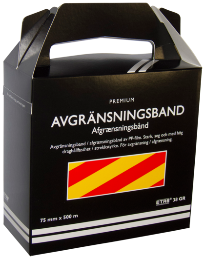 AVGRÄNS.SBAND GUL/RÖD 75MMX500