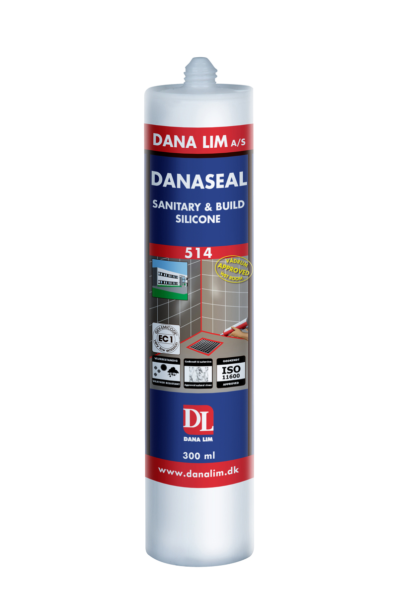 Våtrumsilikon 514 transparent 300ml Danaseal