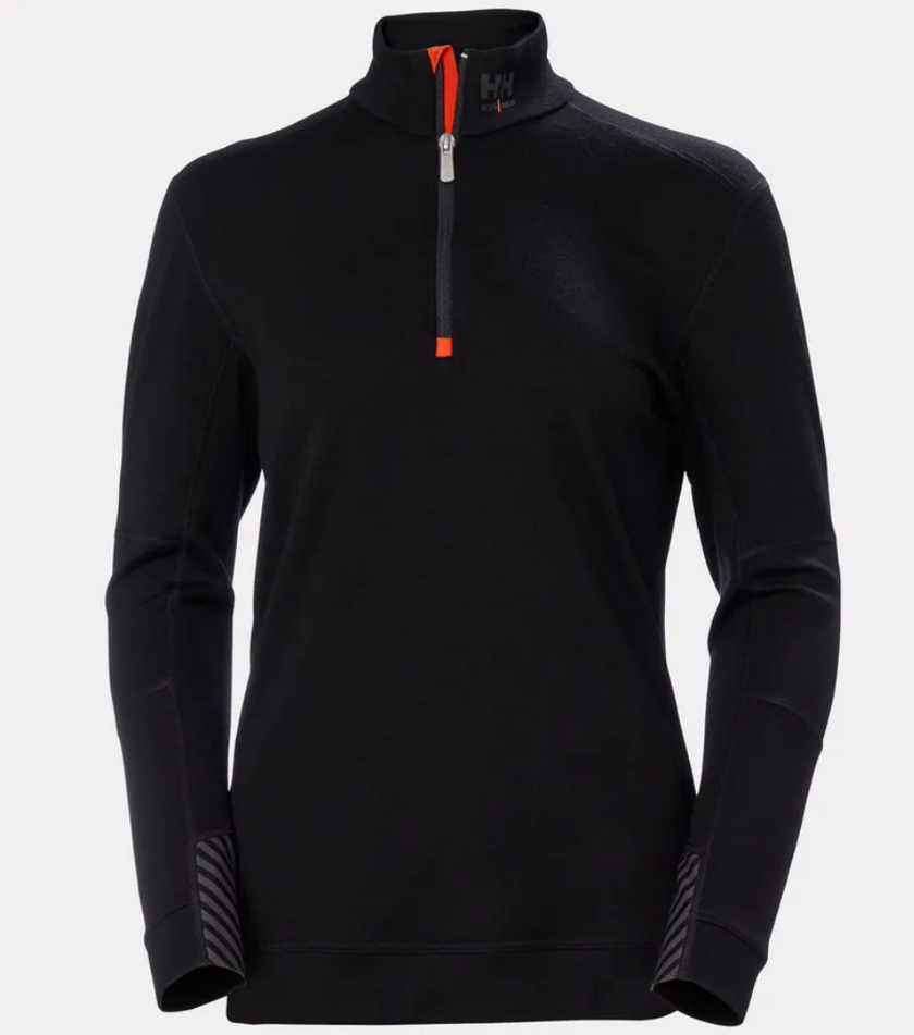 TRÖJA ZIP W HH LIFA MERINO SVART XS