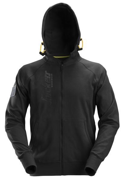 TRÖJA HOODIE ZIP LOGGO STL:L SVART