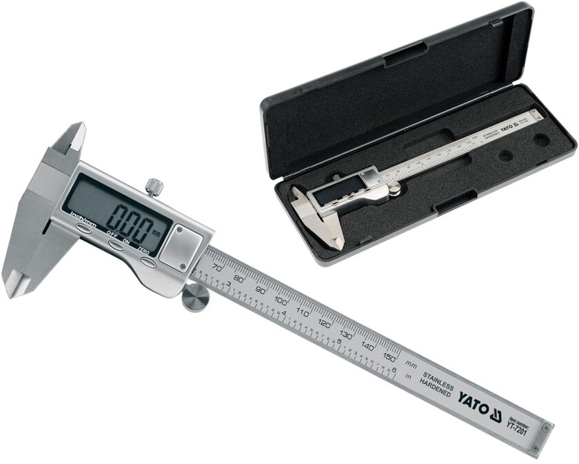 Skjutmått digitalt rostfritt, LCD display 0-150 mm