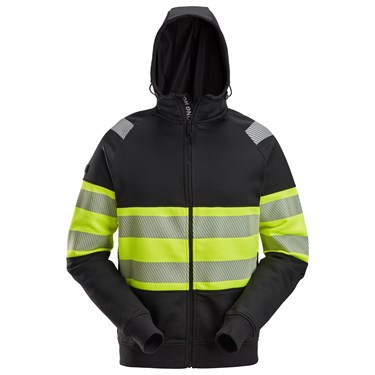 Huvtröja Hel ZIp KL 1 SVART/VA RSELGUL STL: XS