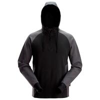 HOODIE ZIP 2-FÄRGAD Svart/grå  STL: S