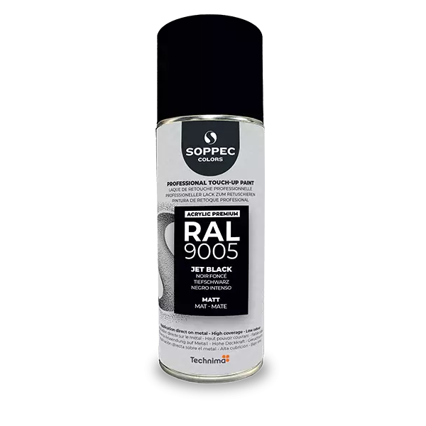 Industrial top coat Akryl RAL  9005 svart MATT 400ml